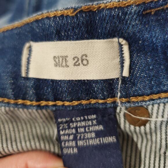 Madewell Slim Straight Boyjean Rip Repair Edition Boyfriend Jeans Womens 26 Blue - Picture 10 of 12